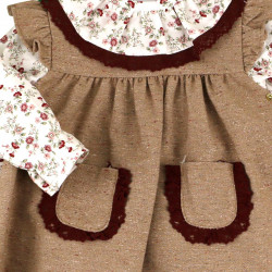 GIRLS DRESS WITH FLOWERY BLOUSE AND KNICKERS