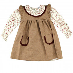 GIRLS DRESS AND FLOWERY BLOUSE